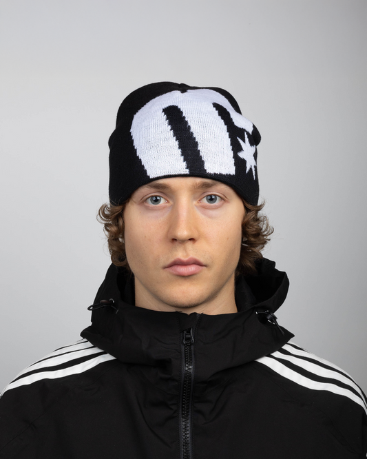 M STAR BEANIE BLACK