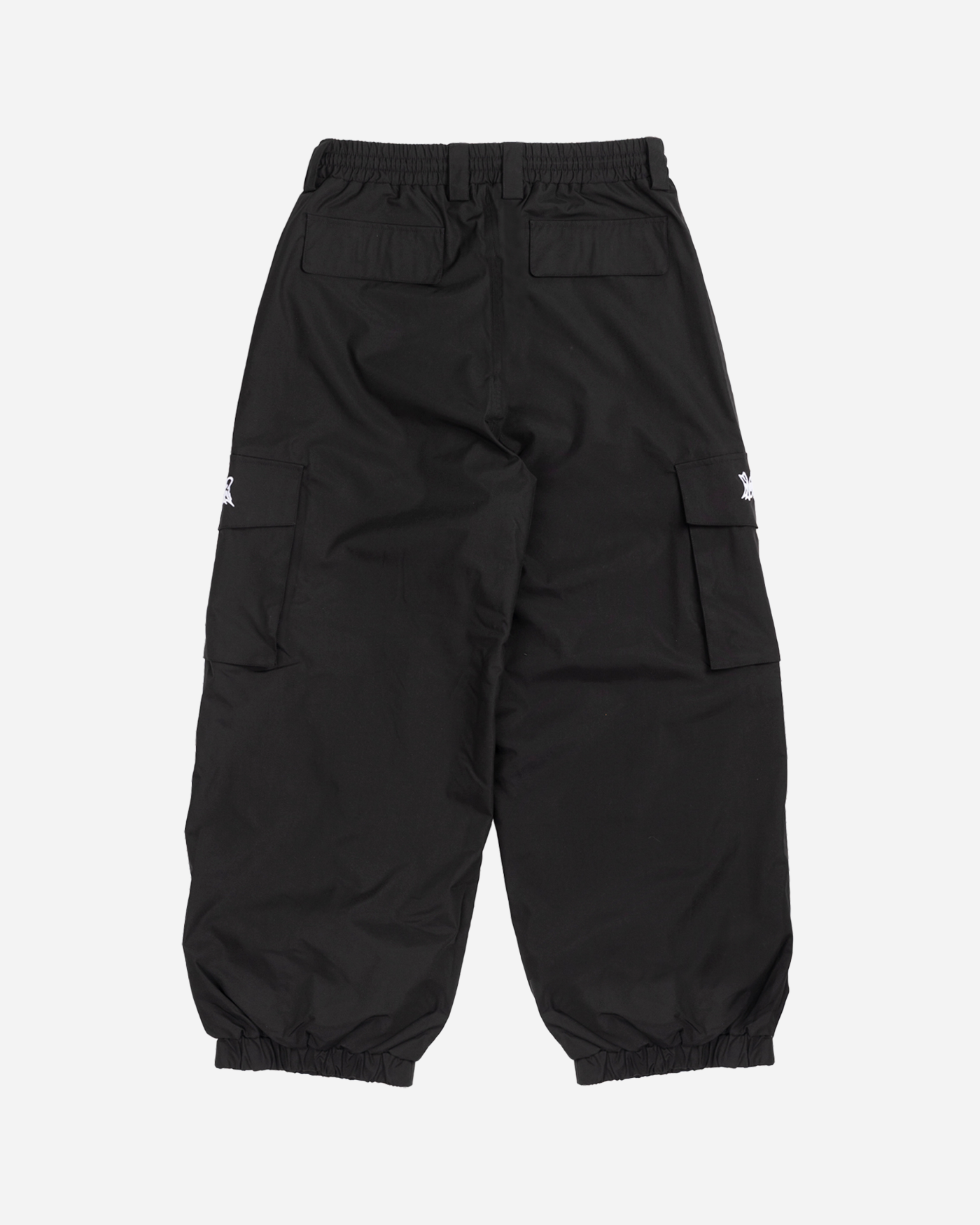 Black baggy snowpants back view