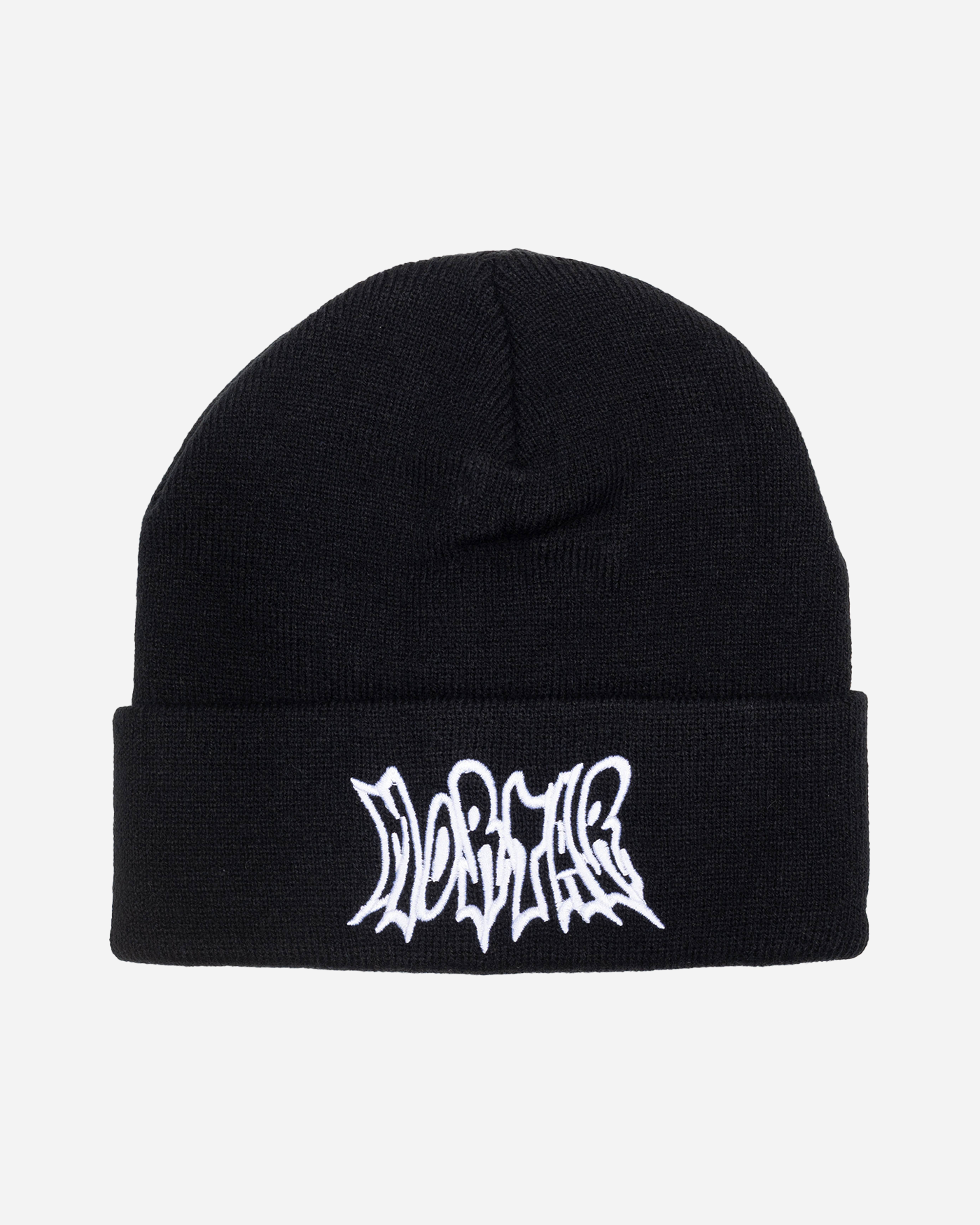 Black beanie front view