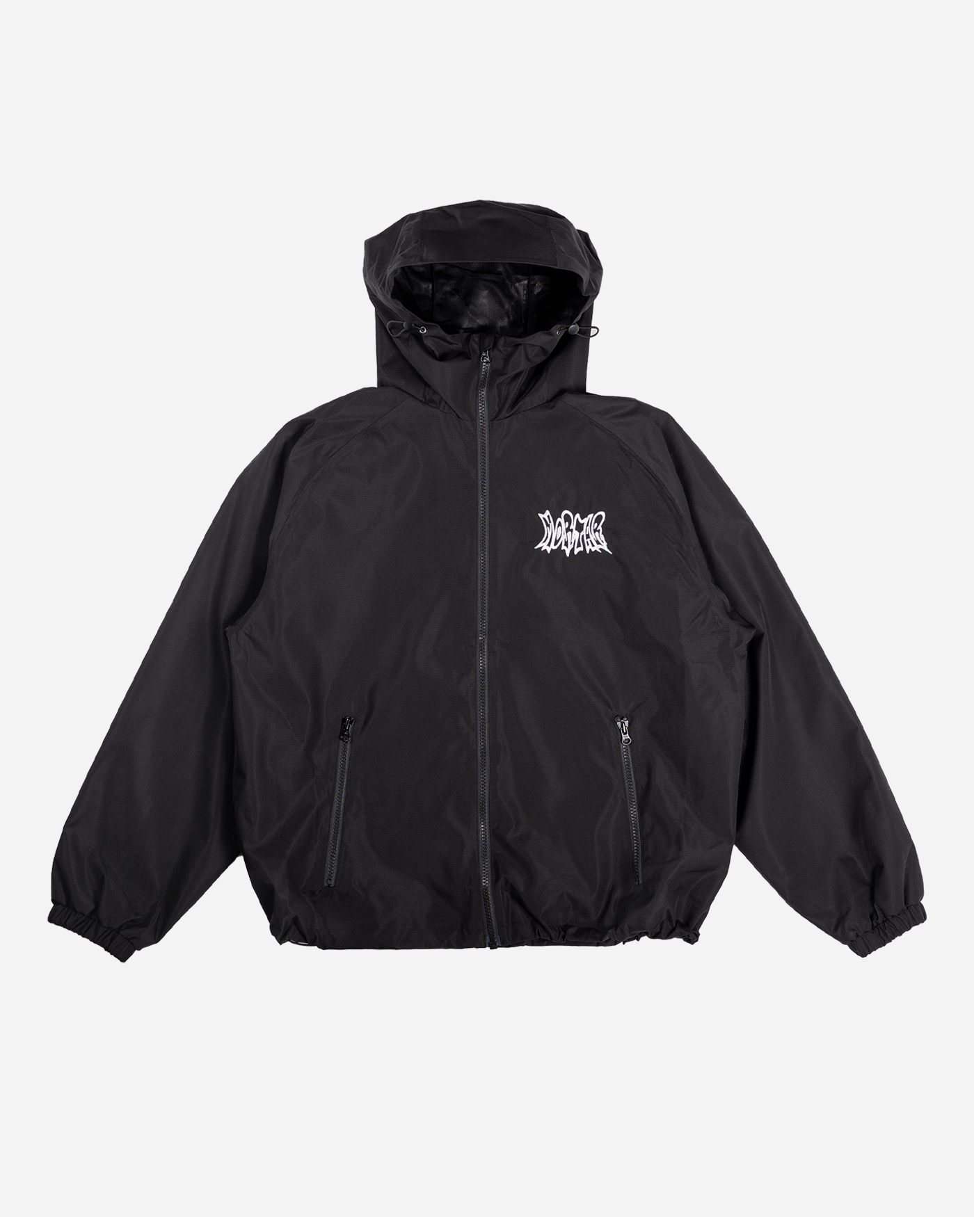 Black snow jacket front view