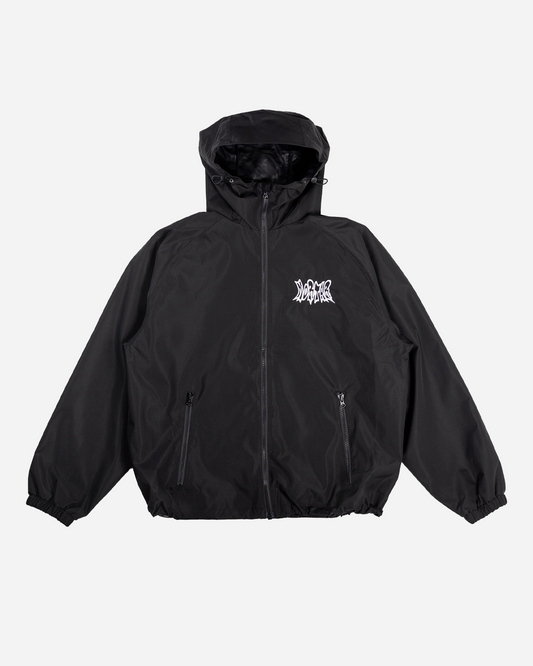 Black snow jacket front view