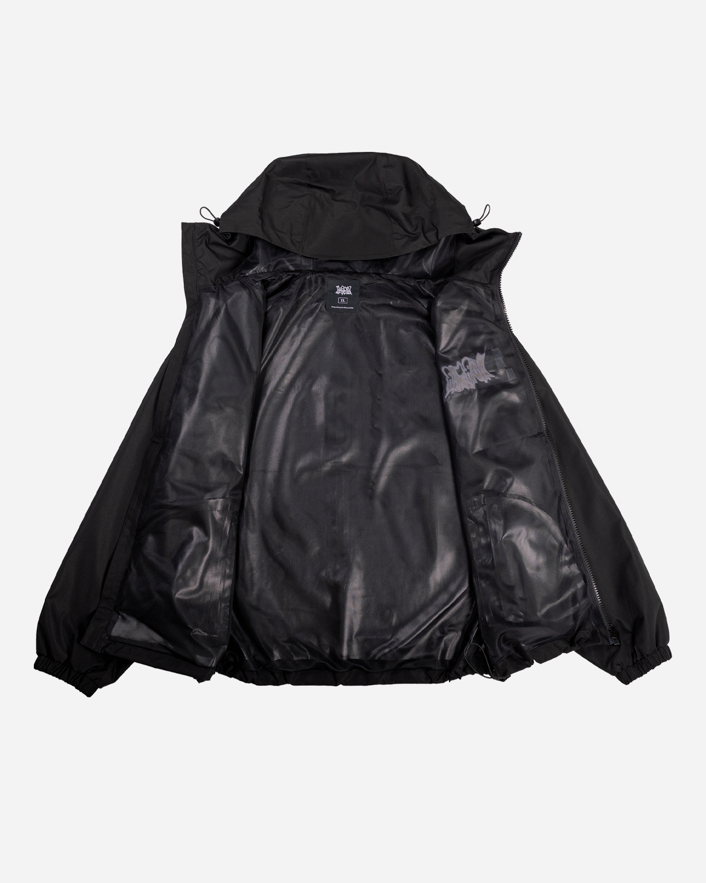 Black snow jacket liner detail
