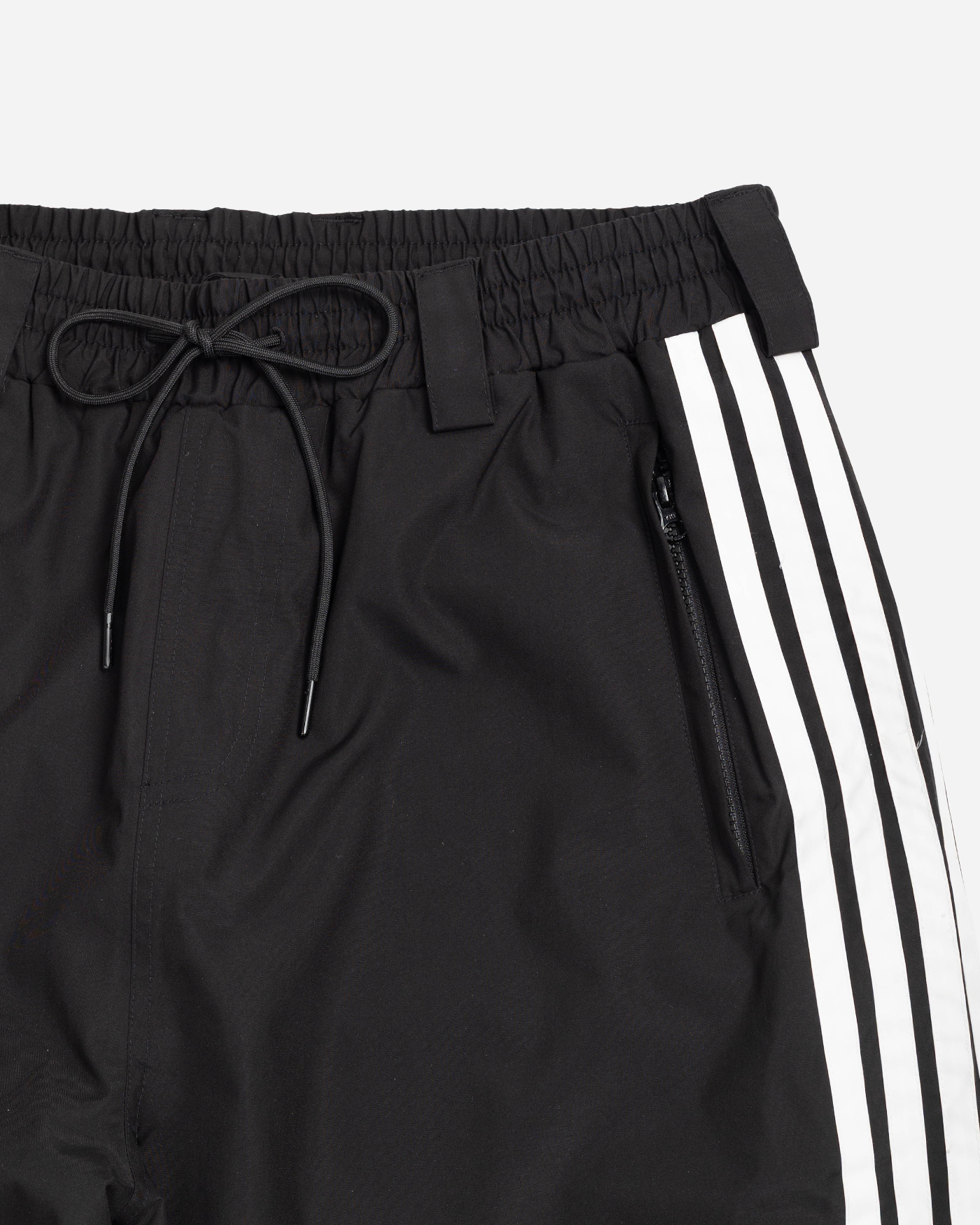 Black stripe baggy snowpants pocket