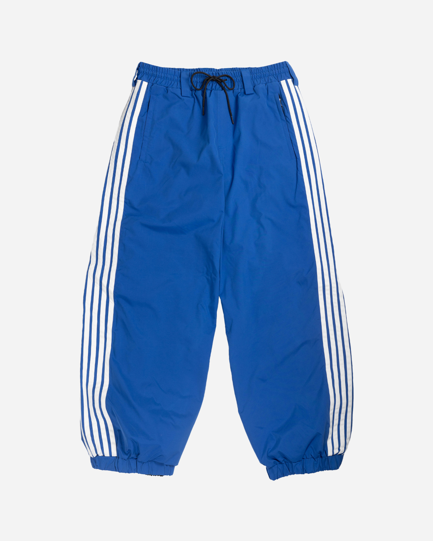 Blue stripe baggy snowpants front view