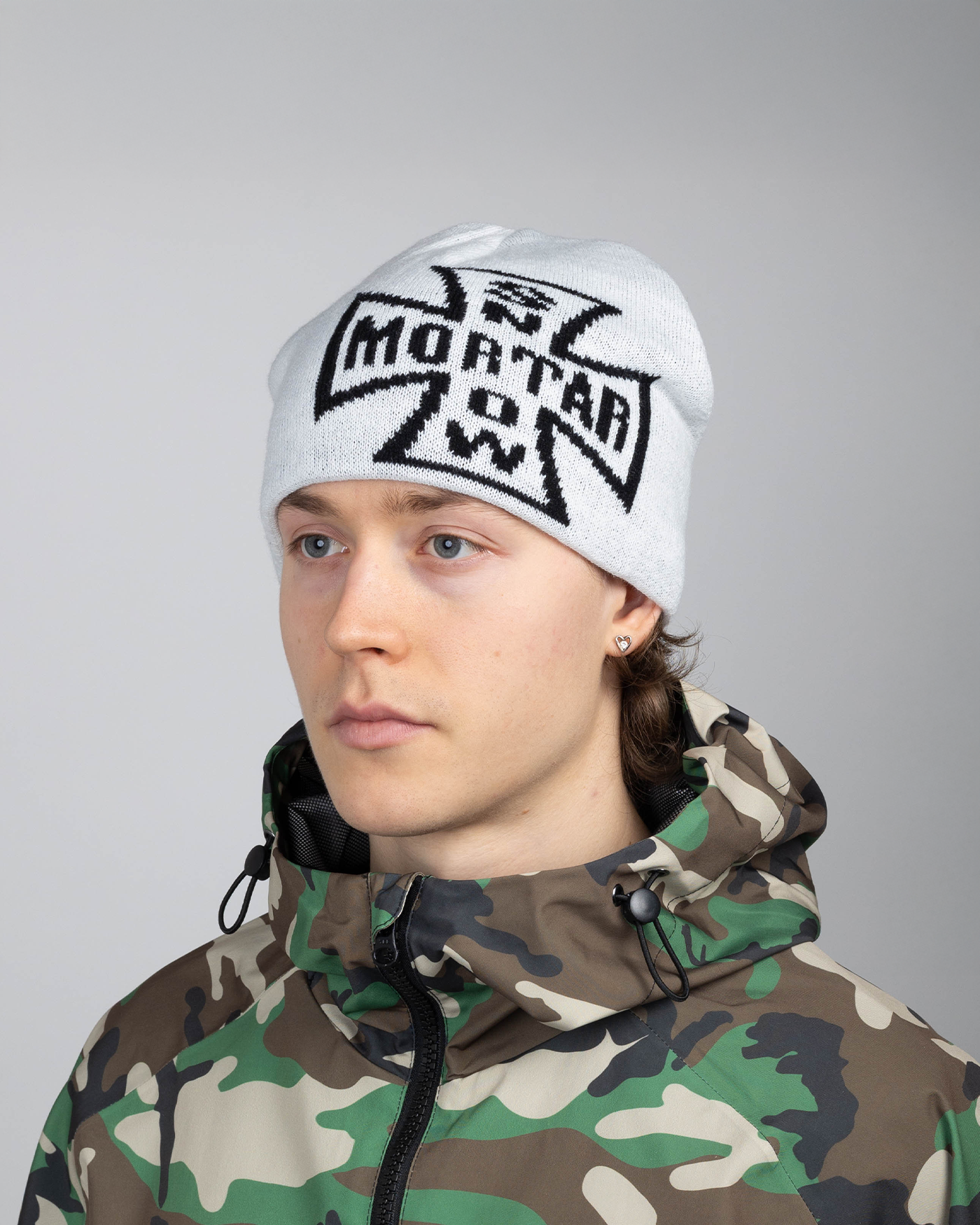 CROSS BEANIE WHITE