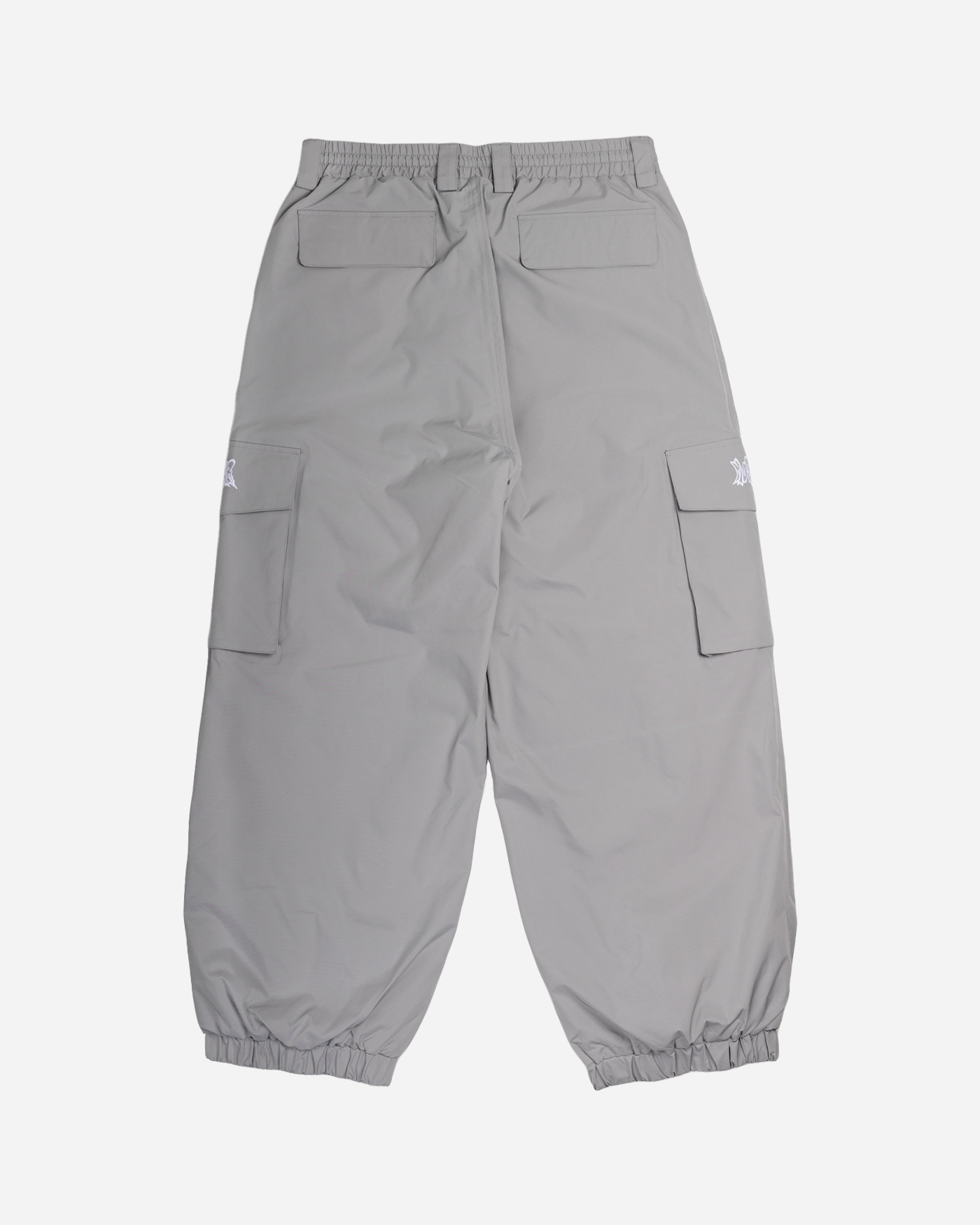 Grey baggy snowpants back view