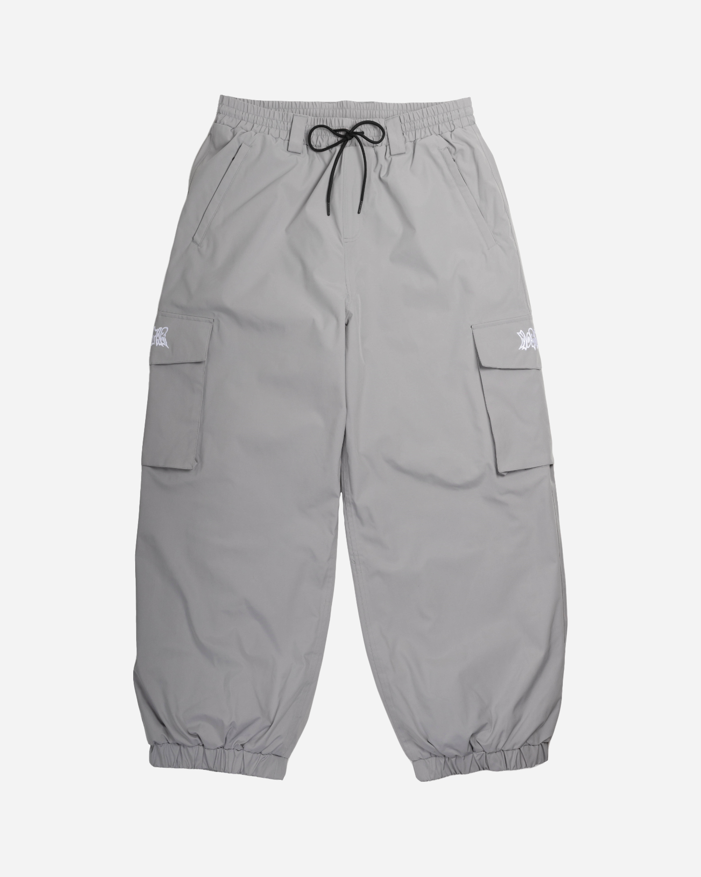 Grey baggy snowpants front view