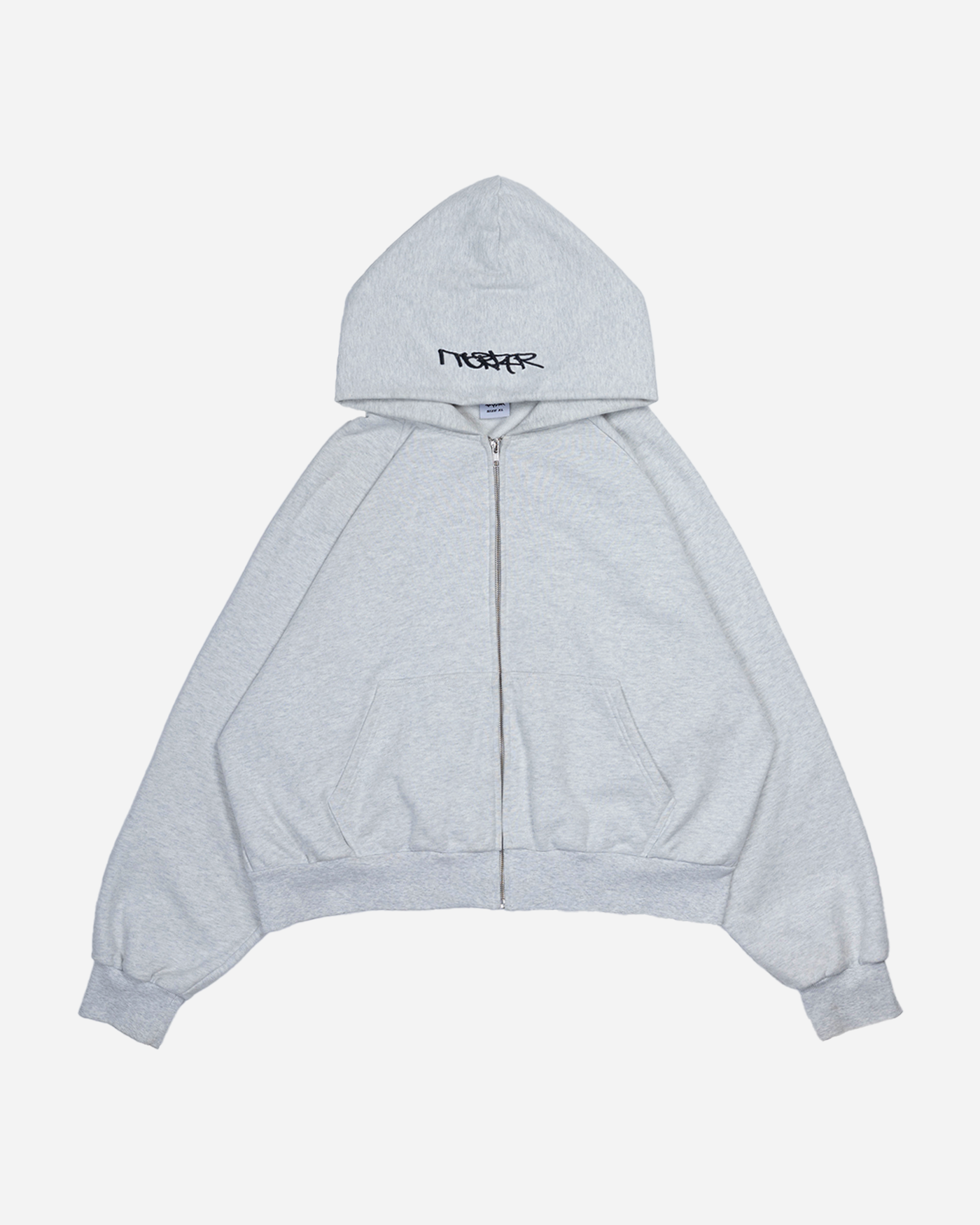 GREY ZIPPER HOODIE