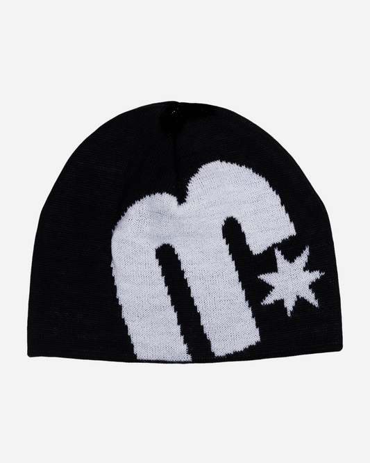 M STAR BEANIE BLACK
