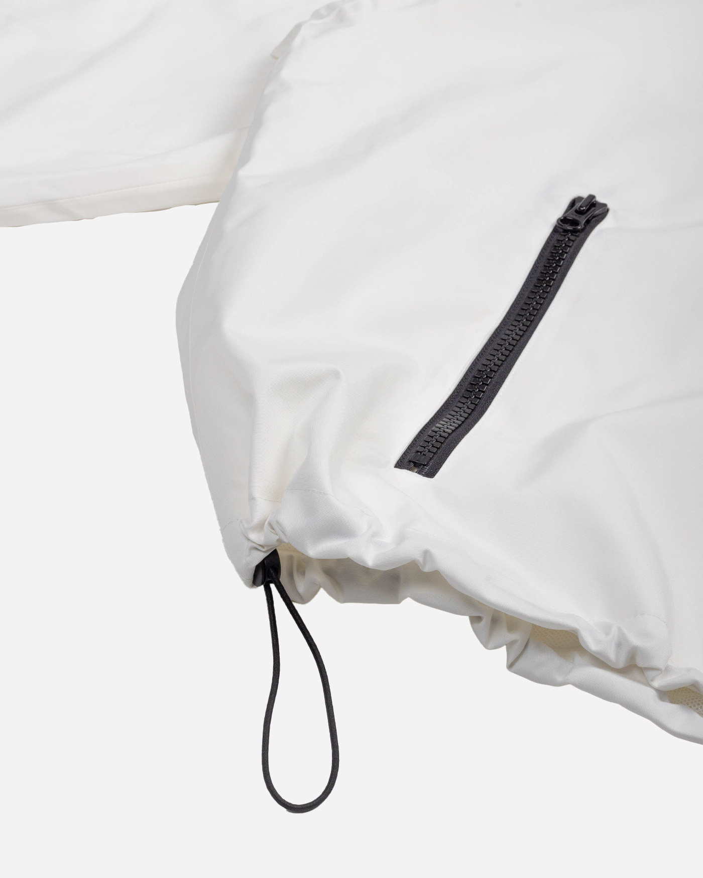 White stripe snow jacket adjustable waist detail