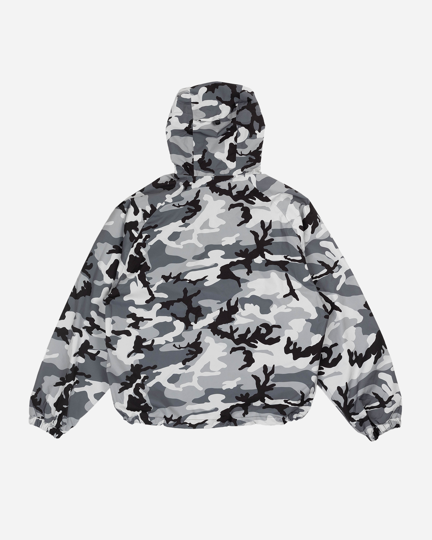 Winter camo snow jacket back view
