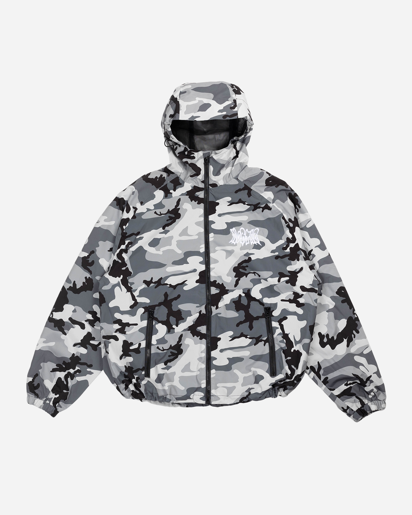 Winter camo snow jacket front view
