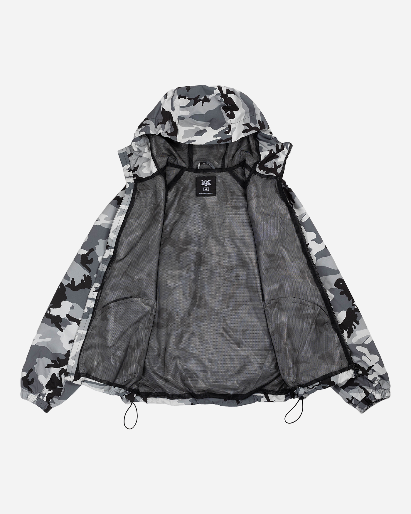 Winter camo snow jacket liner detail